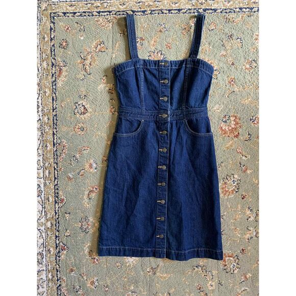 Levi's Dark Wash Denim Button Down Mini Dress, size M - Picture 1 of 5